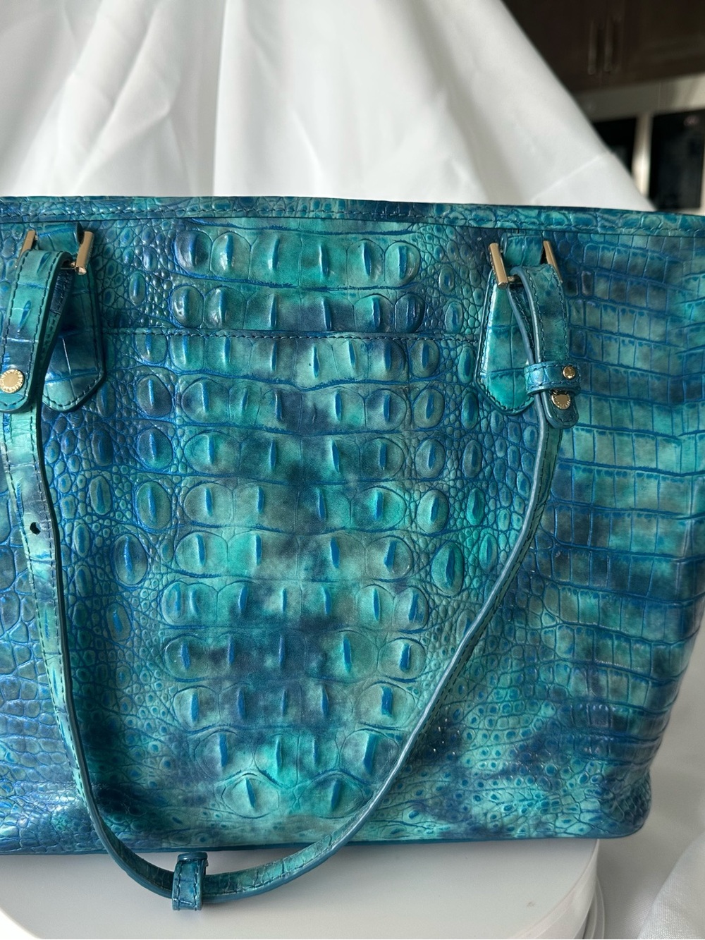 Brahmin Medium Asher Tote & Ady Wallet Set - Tonic Melbourne Blue - Picture 4 of 11